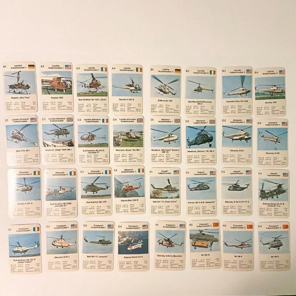 Vintage Hubschrauber Blitz Trumpf Cards German Helicopter Collectible Card Game - Picture 11 of 11